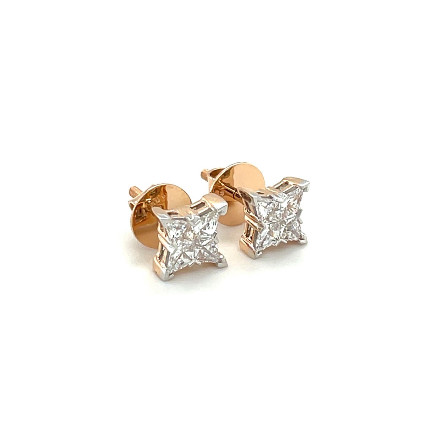 Radiant X Diamond Stud Earrings